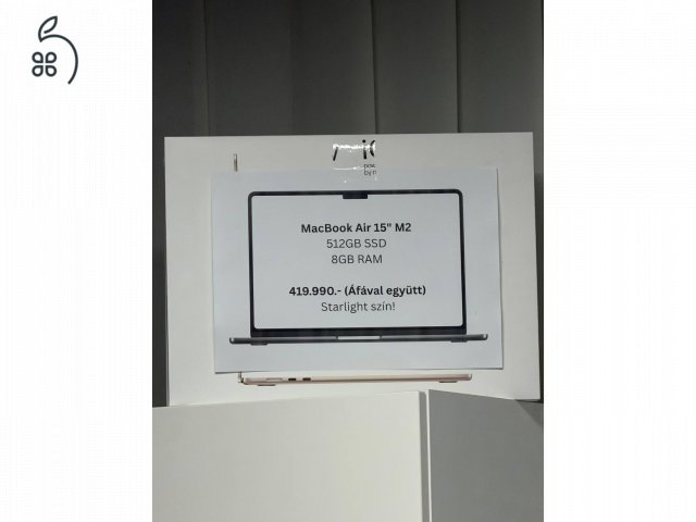 Új, bontatlan MacBook Air – 512GB / 8GB RAM – Starlight – magyar billentyűzet
