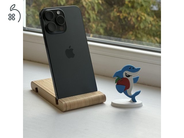 iPhone 15 Pro Max 256GB Black Titanium -1 ÉV GARANCIA - Kártyafüggetlen, 100 % Akksi, MS4047