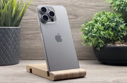 Hibátlan iPhone 15 Pro Max Natural Titanium 256GB 2 ÉV Garanciával Számlával 91% Akku
