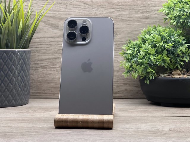 Hibátlan iPhone 15 Pro Max Natural Titanium 256GB 2 ÉV Garanciával Számlával 91% Akku