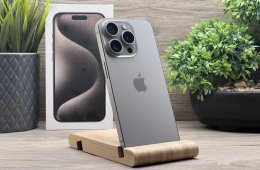 Hibátlan iPhone 15 Pro Natural Titanium 128GB 2 ÉV Garanciával Számlával 90% Akku