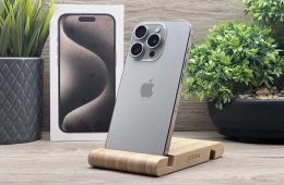 Hibátlan iPhone 15 Pro Natural Titanium 128GB 2 ÉV Garanciával Számlával 90% Akku