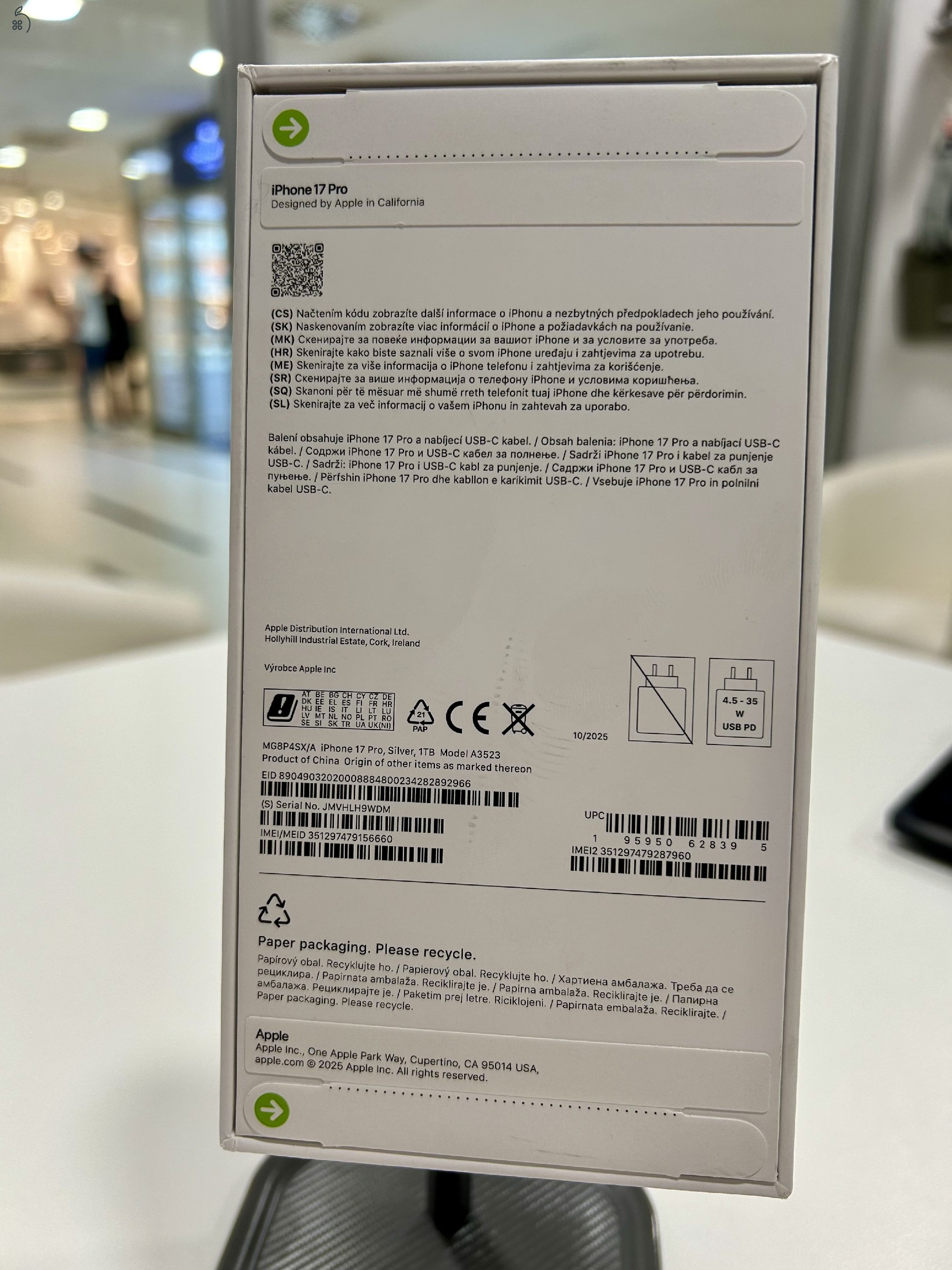 Új Bontatlan iPhone 17 PRO 1TB Silver 1 év Gar + beszámítás