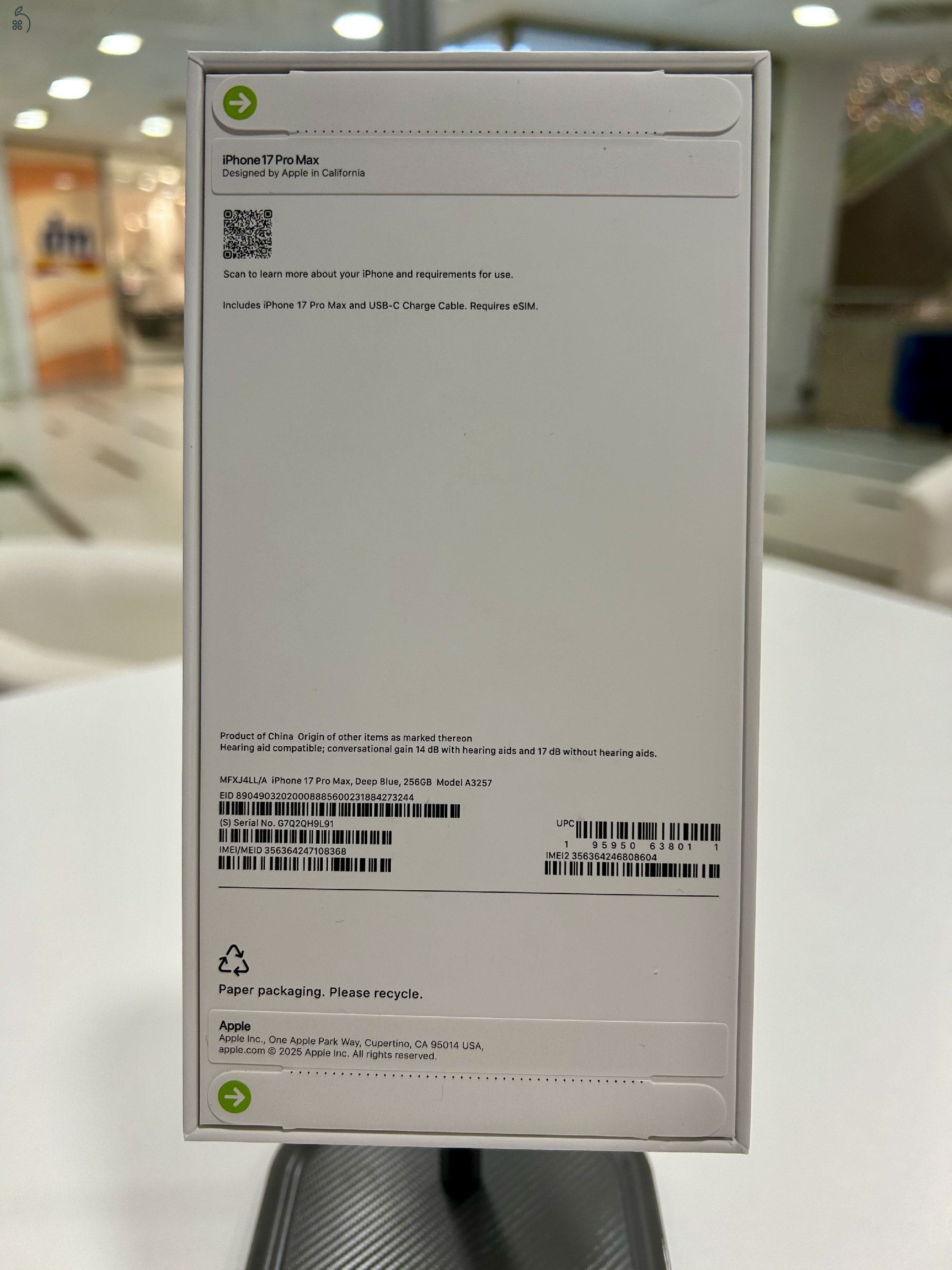 Új Bontatlan iPhone 17 PRO MAX 256GB Deep Blue E-SIM 1 év Gar + beszámítás