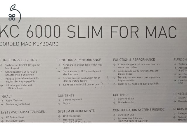 Cherry KC 6000 slim for mac US layout billentyűzet eladó 