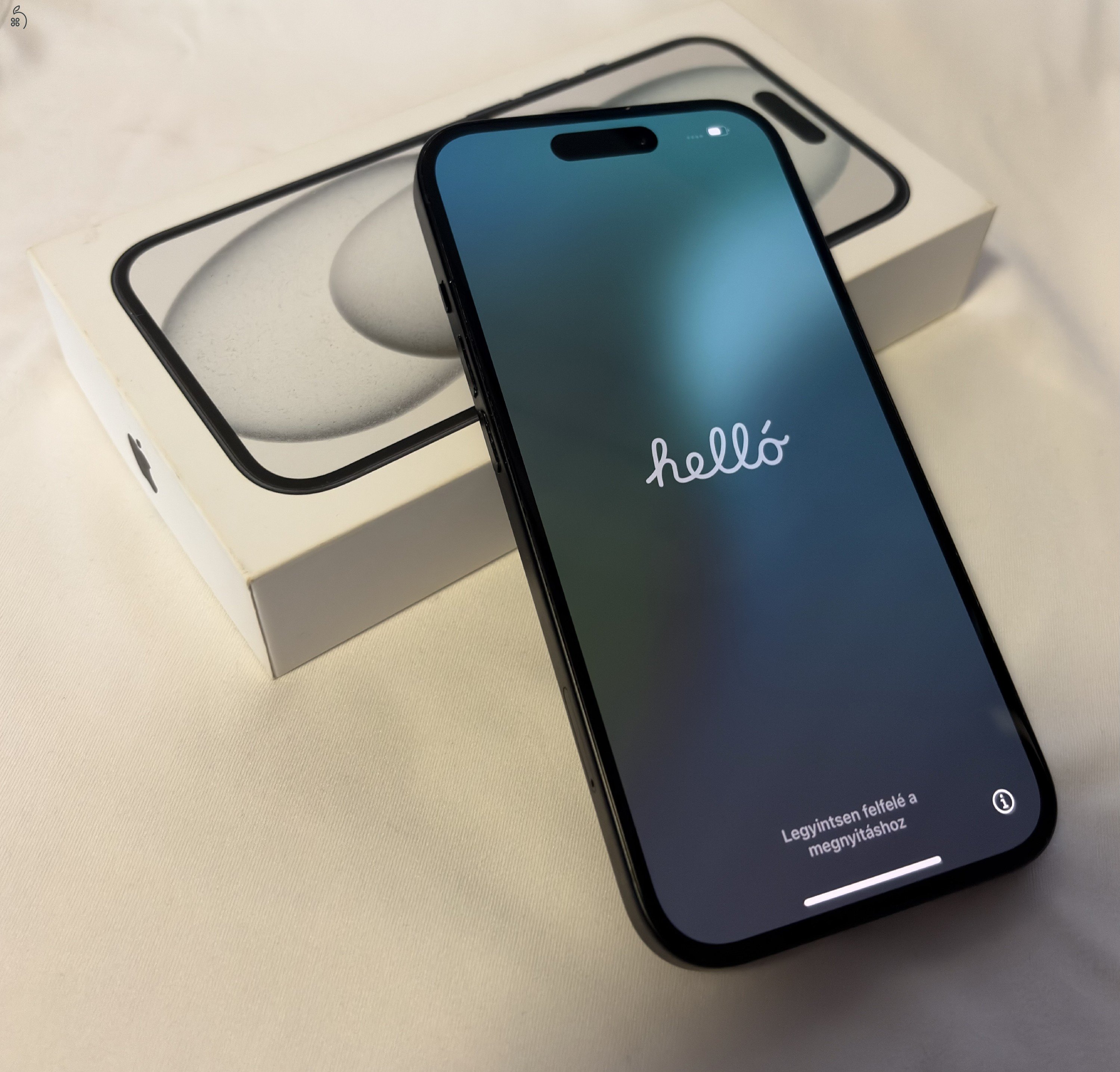 Eladó egy Apple iPhone 15 256 GB Black, független készülék, hibátlan állapotban.