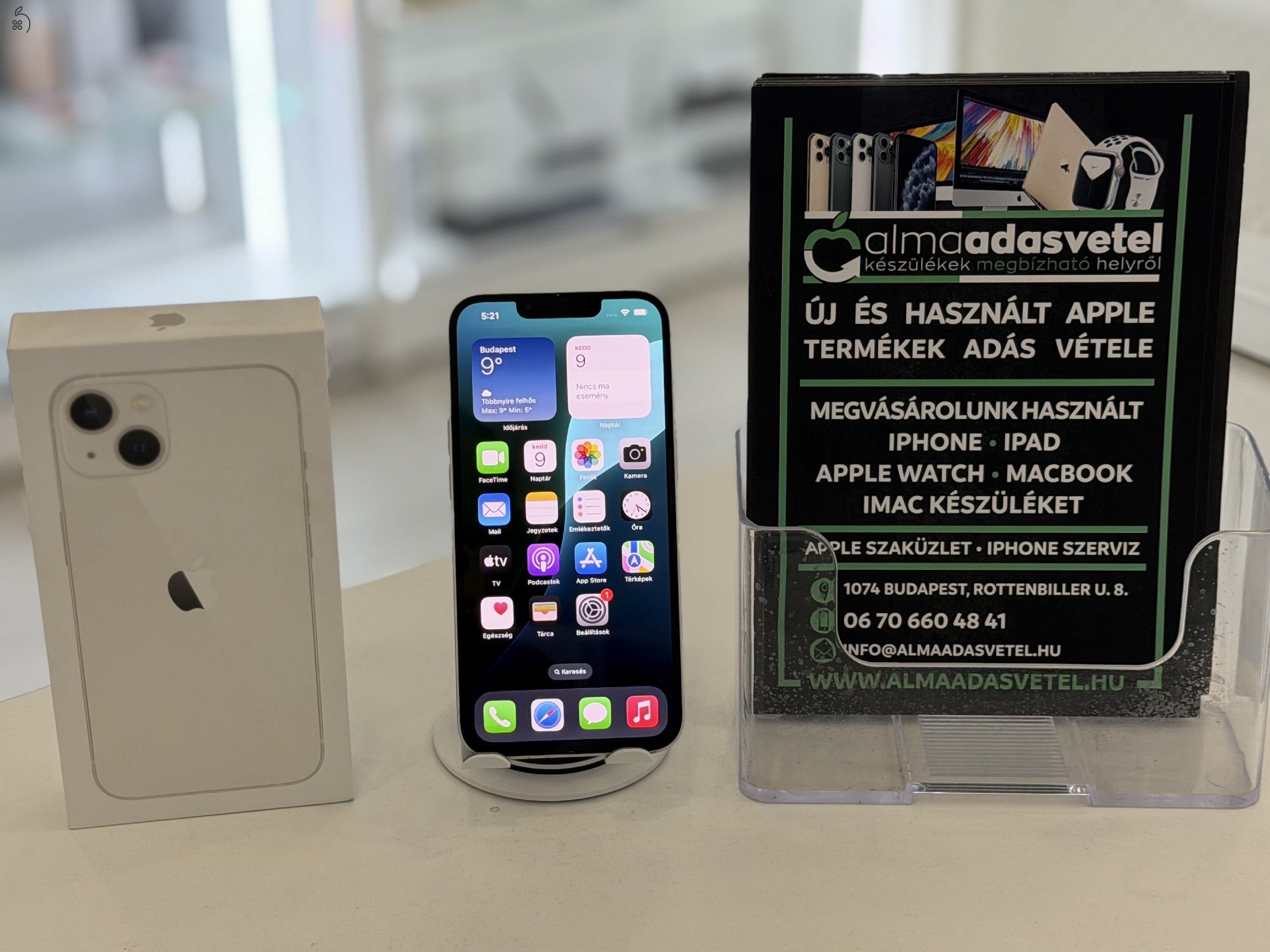 iPhone 13 256GB Független Használt/1-3 hónap gar./Akku 84%/p4624