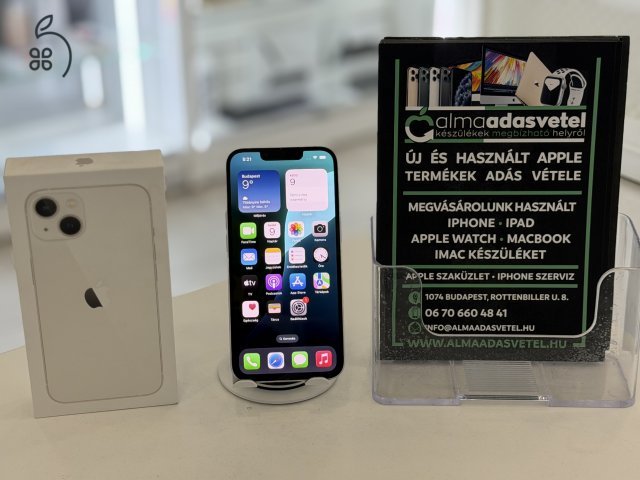 iPhone 13 256GB Független Használt/1-3 hónap gar./Akku 84%/p4624