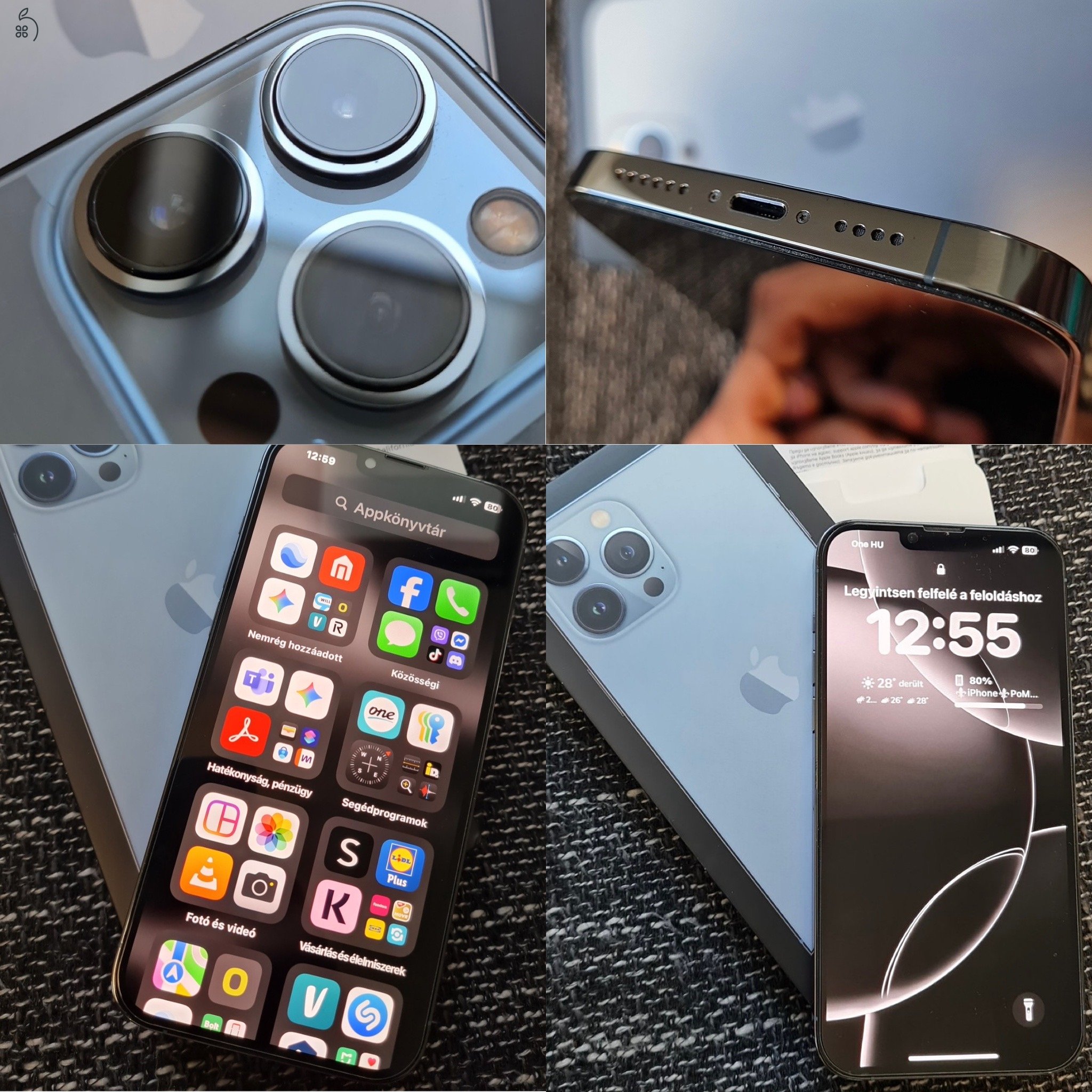 iphone 13 Pro Max kártyafüggetlen Sierra Blue nagyon szép állapotban eladó