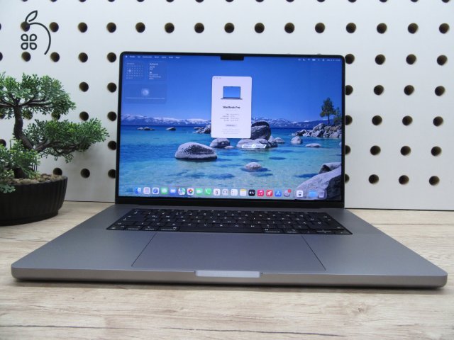 Apple MacBook Pro 16” (2021, M1 Pro) – Liquid Retina XDR + ProMotion 120 Hz, akár 21 óra – 32 GB RAM – 1 TB SSD – Használt, szép állapot – 148 ciklus / 95% akku – 3 hónap garancia