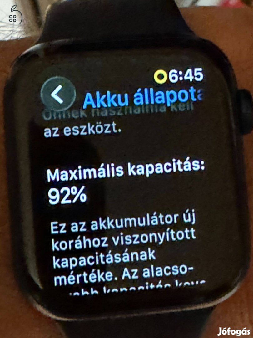 Apple Watch Series 6 44mm GPS+ Cellular (esim) -92% akku-újszerű-Kék+Fém szíj