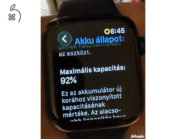 Apple Watch Series 6 44mm GPS+ Cellular (esim) -92% akku-újszerű-Kék+Fém szíj