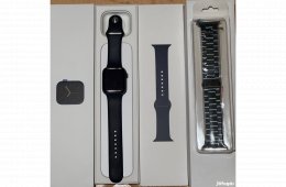 Apple Watch Series 6 44mm GPS+ Cellular (esim) -92% akku-újszerű-Kék+Fém szíj