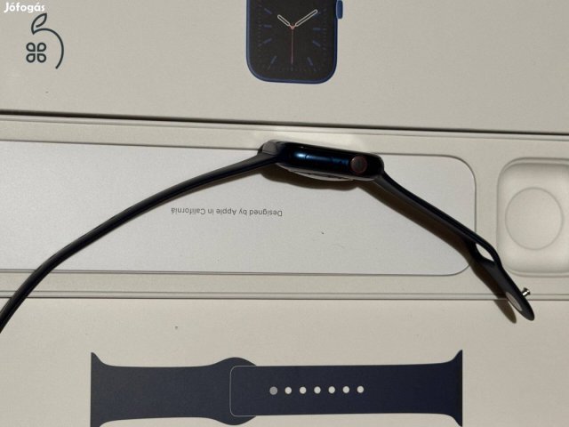 Apple Watch Series 6 44mm GPS+ Cellular (esim) -92% akku-újszerű-Kék+Fém szíj