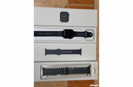Apple Watch Series 6 44mm GPS+ Cellular (esim) -92% akku-újszerű-Kék+Fém szíj