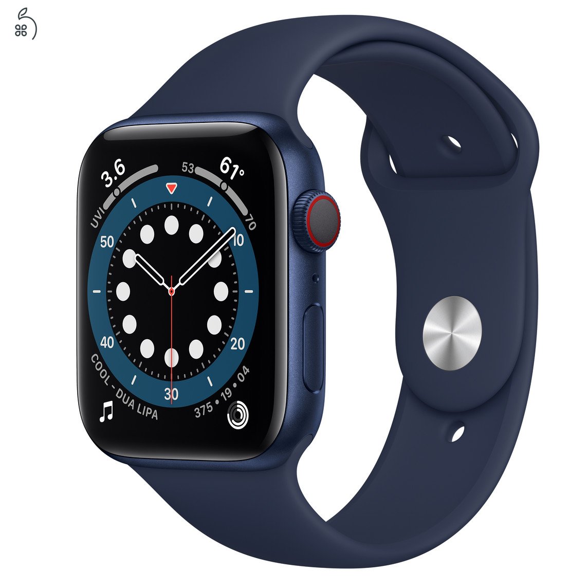 Apple Watch Series 6 44mm GPS+ Cellular (esim) -92% akku-újszerű-Kék+Fém szíj