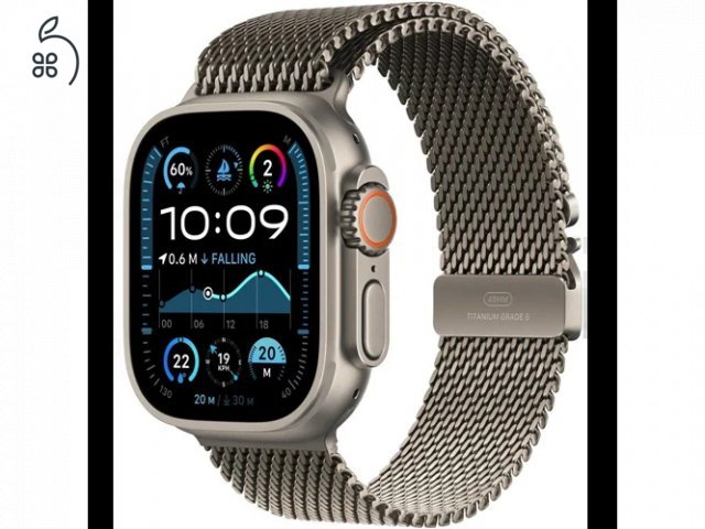 Apple Watch Ultra2 v2 Cellular 49mm Natural Titanium Case with Natural Titanium Milanese Loop - L