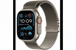 Apple Watch Ultra2 v2 Cellular 49mm Natural Titanium Case with Natural Titanium Milanese Loop - L