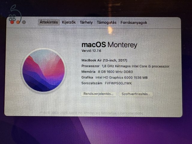 Eladó egy koros, de gyönyörű állapotó MacBook Air