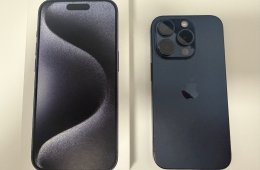 iPhone 15 Pro 128 GB, kék titán színben