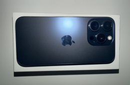 iPhone 15 Pro 128 GB, kék titán színben