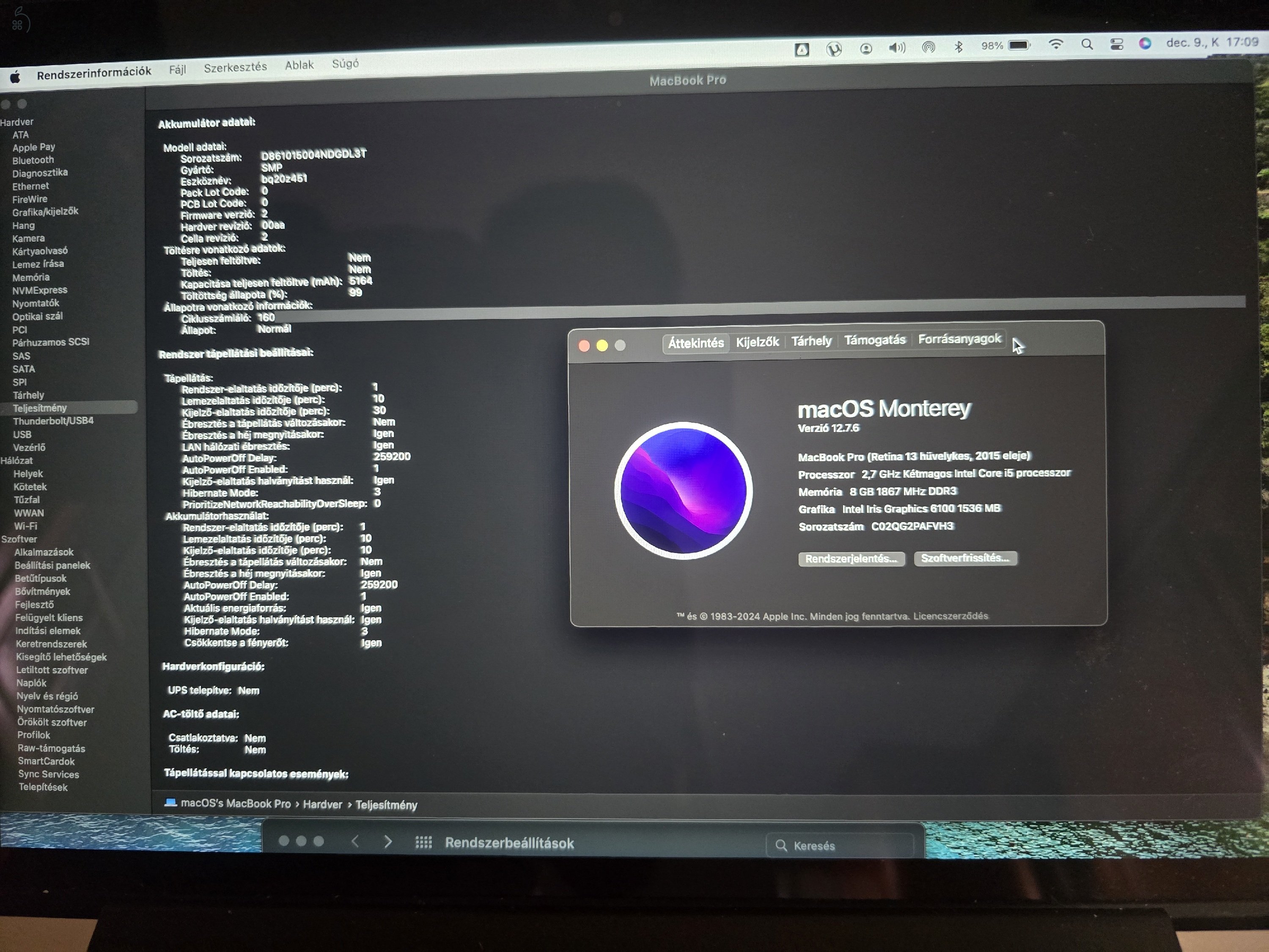 MacBook Pro 13 Retina A1502 early 2015 - kiváló állapotban, gyári töltő, doboz