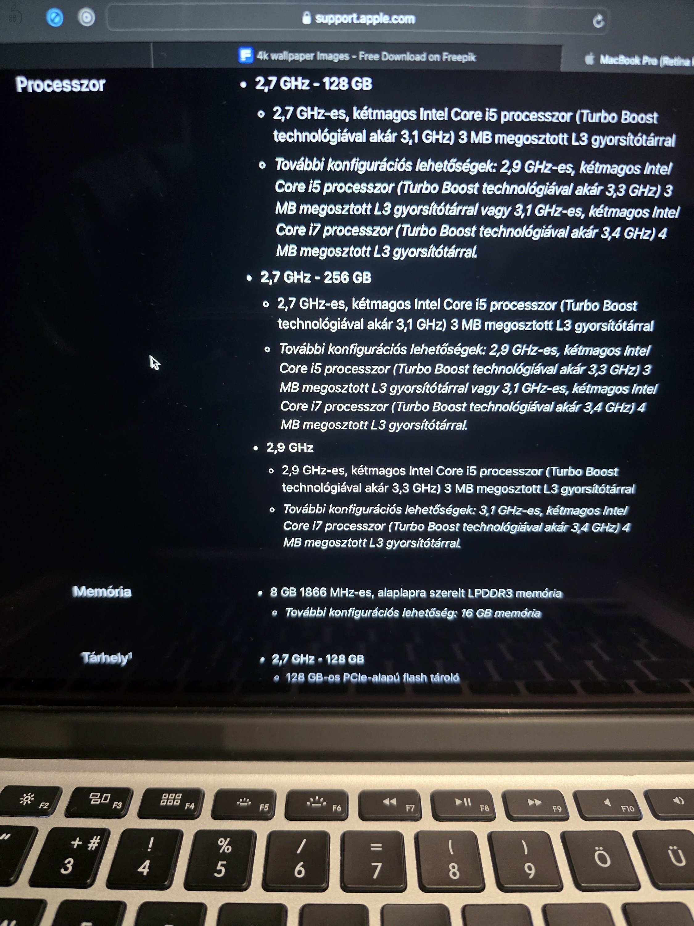 MacBook Pro 13 Retina A1502 early 2015 - kiváló állapotban, gyári töltő, doboz