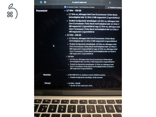 MacBook Pro 13 Retina A1502 early 2015 - kiváló állapotban, gyári töltő, doboz