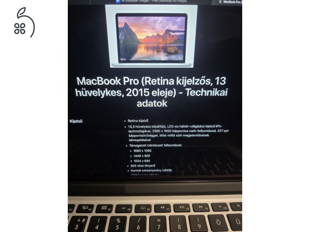 MacBook Pro 13 Retina A1502 early 2015 - kiváló állapotban, gyári töltő, doboz