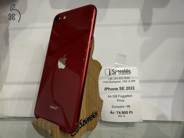 Garanciás | iPhone SE 2022 64GB független piros ÚJ AKKUVAL (99) iSzerelés.hu