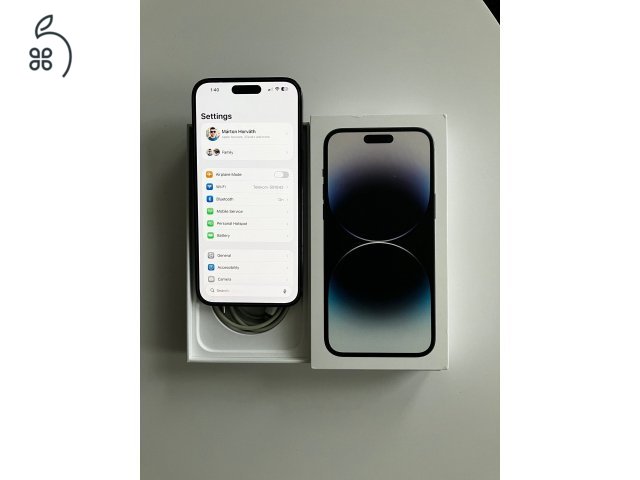 Kártyafüggetlen iPhone 14 Pro Max 128GB asztrofekete számlával