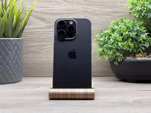 Hibátlan iPhone 15 Pro Black Titanium 256GB 2 ÉV Garanciával Számlával 90% Akku