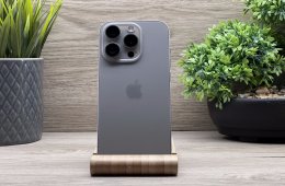 Hibátlan iPhone 15 Pro Natural Titanium 256GB 2 ÉV Garanciával Számlával 92% Akku