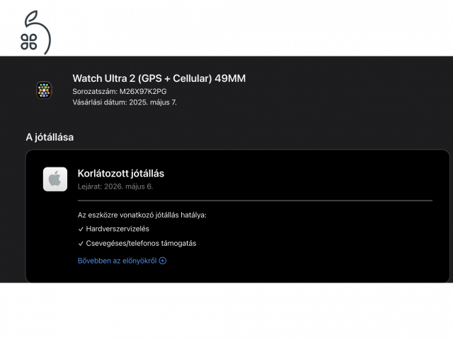 Apple watch Ultra 2 tökéletes állapotban