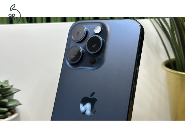  iPhone 15 Pro 256GB Kék, Független - 1 ÉV Garancia, Számla 