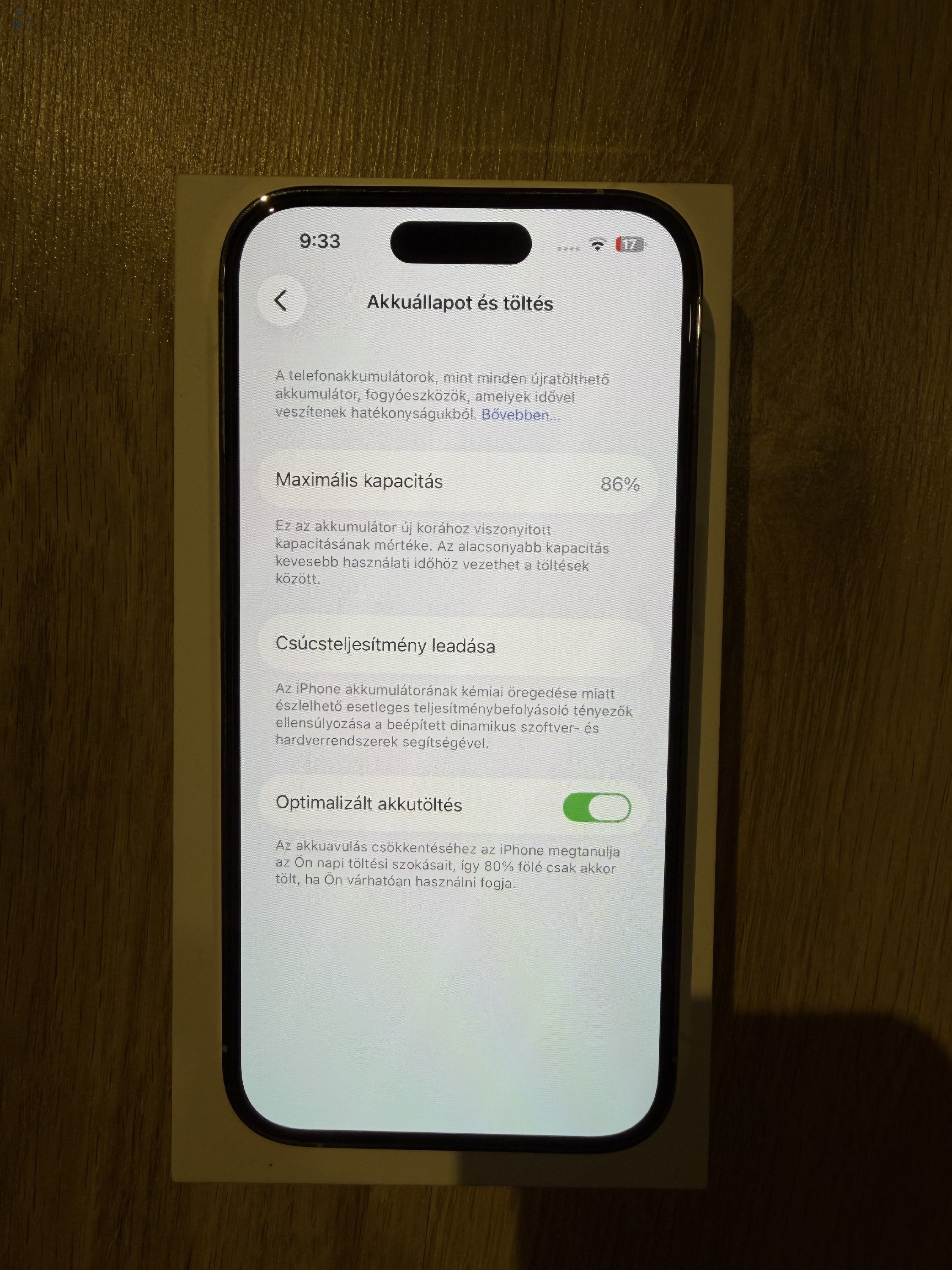 Eladó Apple iPhone 14 Pro (128 GB, ezüst), kártyafüggetlen telefon – újszerű állapot
