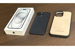 iPhone 15 Black független 128 GB - tokban, fóliázva