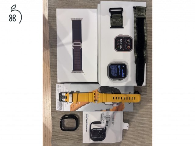 2 + év garis Apple Watch ULTRA 2 49mm titán újszerű, akkumlátor 100%! Bontatlan gyári szíj! + drága tartozékok