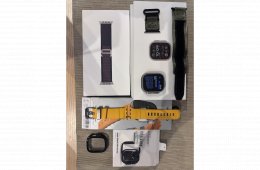 2 + év garis Apple Watch ULTRA 2 49mm titán újszerű, akkumlátor 100%! Bontatlan gyári szíj! + drága tartozékok