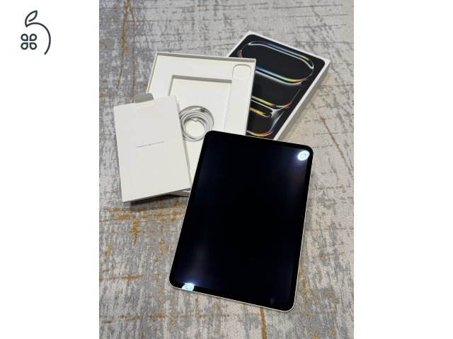 iPad Pro 11″ M4 | ezüst | 512 GB | 95% akku | OLED 120 Hz | újszerű | 1 év 9 hó gari