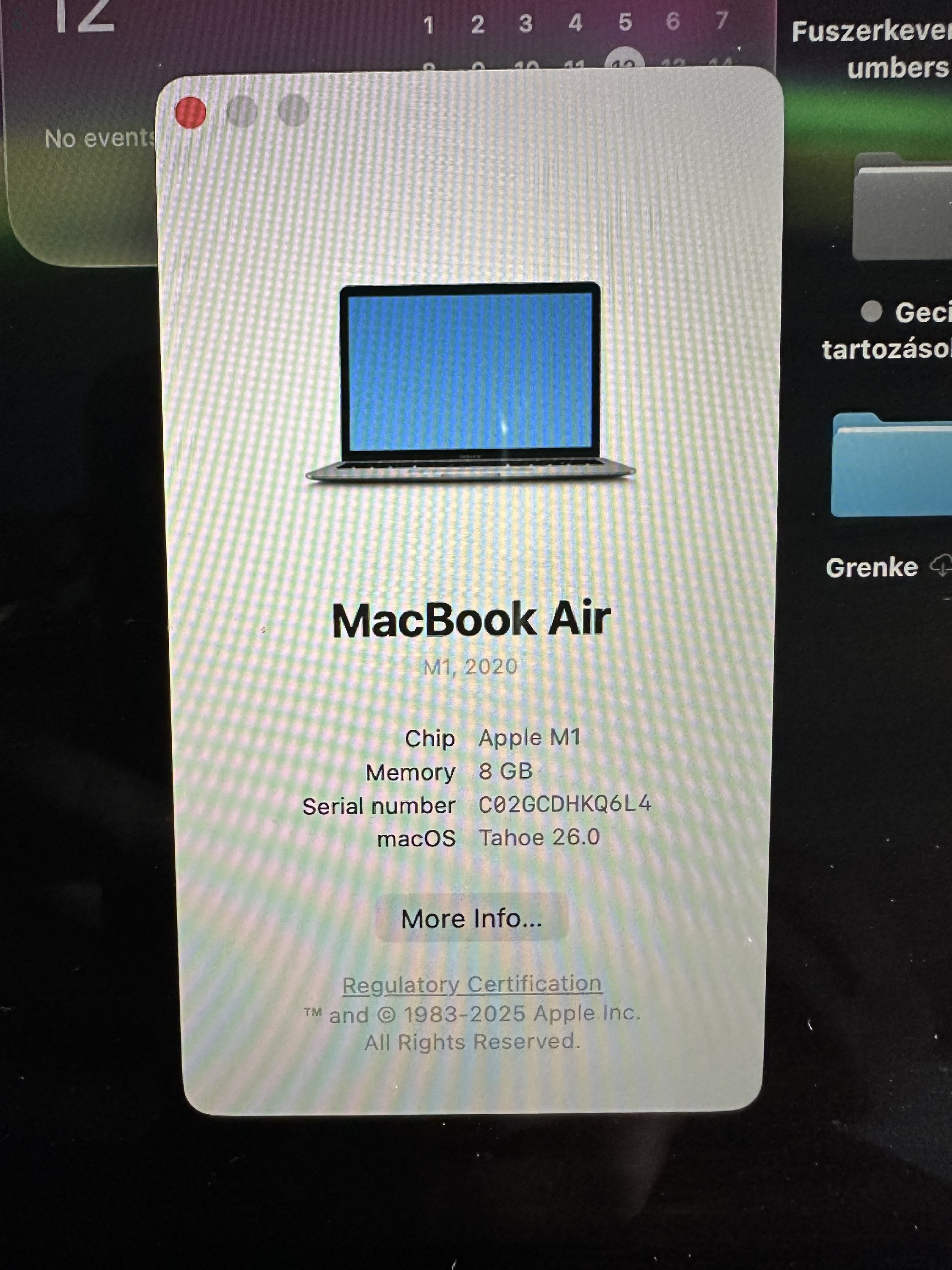 Apple MacBook Air 2020 – M1 chip | Megkímélt állapot | 83% akkukapacitás