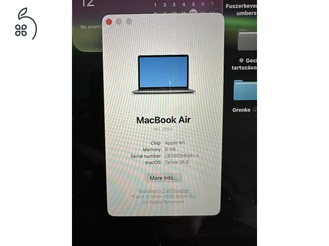 Apple MacBook Air 2020 – M1 chip | Megkímélt állapot | 83% akkukapacitás