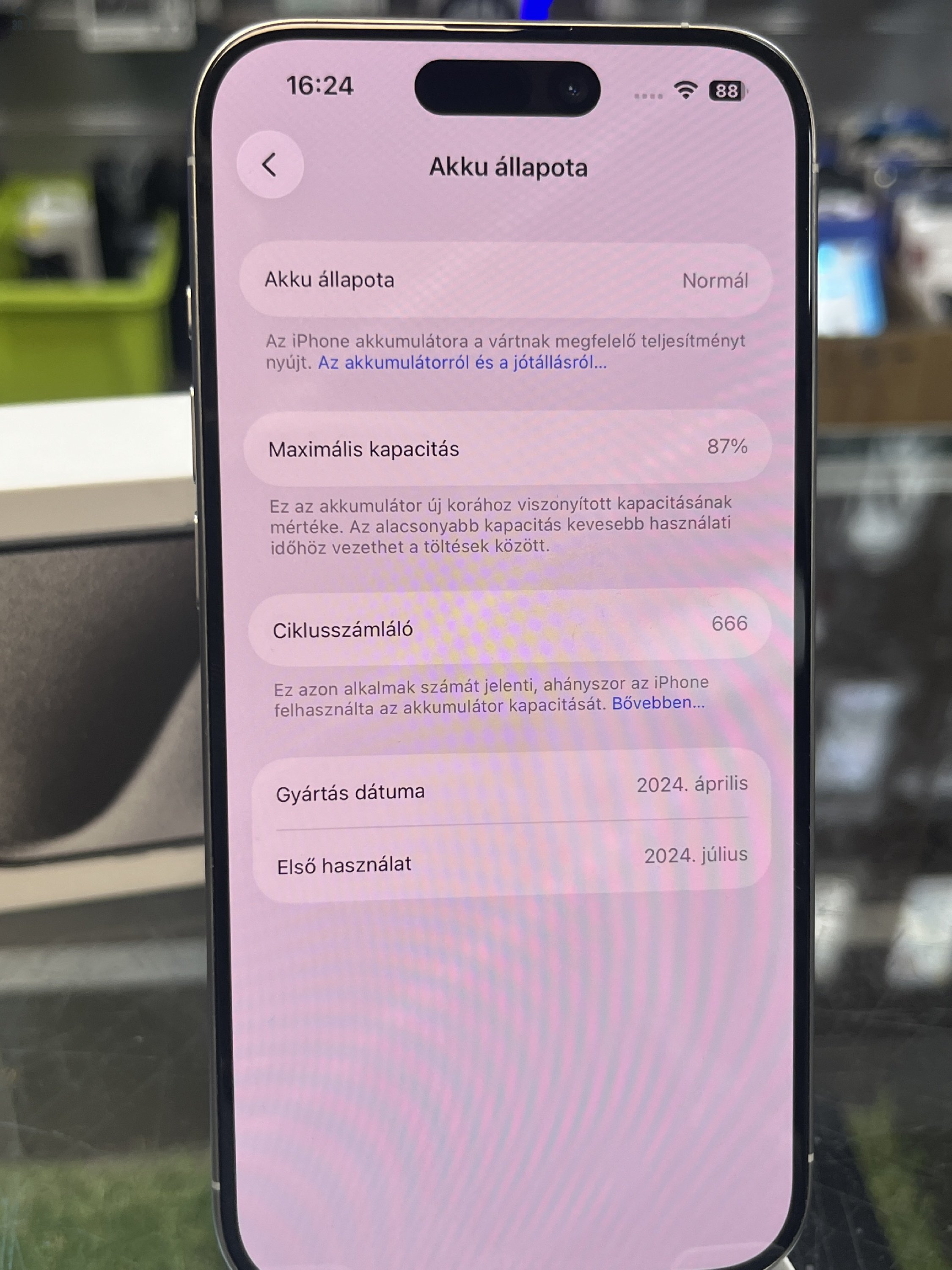 IPHONE 15 PRO 128GB NAGYON SZÉP ÁLLAPOT, GARANCIÁVAL, ÜZLETBŐL, BESZÁMITÁS