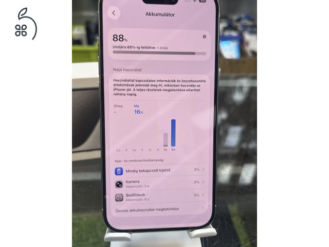 IPHONE 15 PRO 128GB NAGYON SZÉP ÁLLAPOT, GARANCIÁVAL, ÜZLETBŐL, BESZÁMITÁS