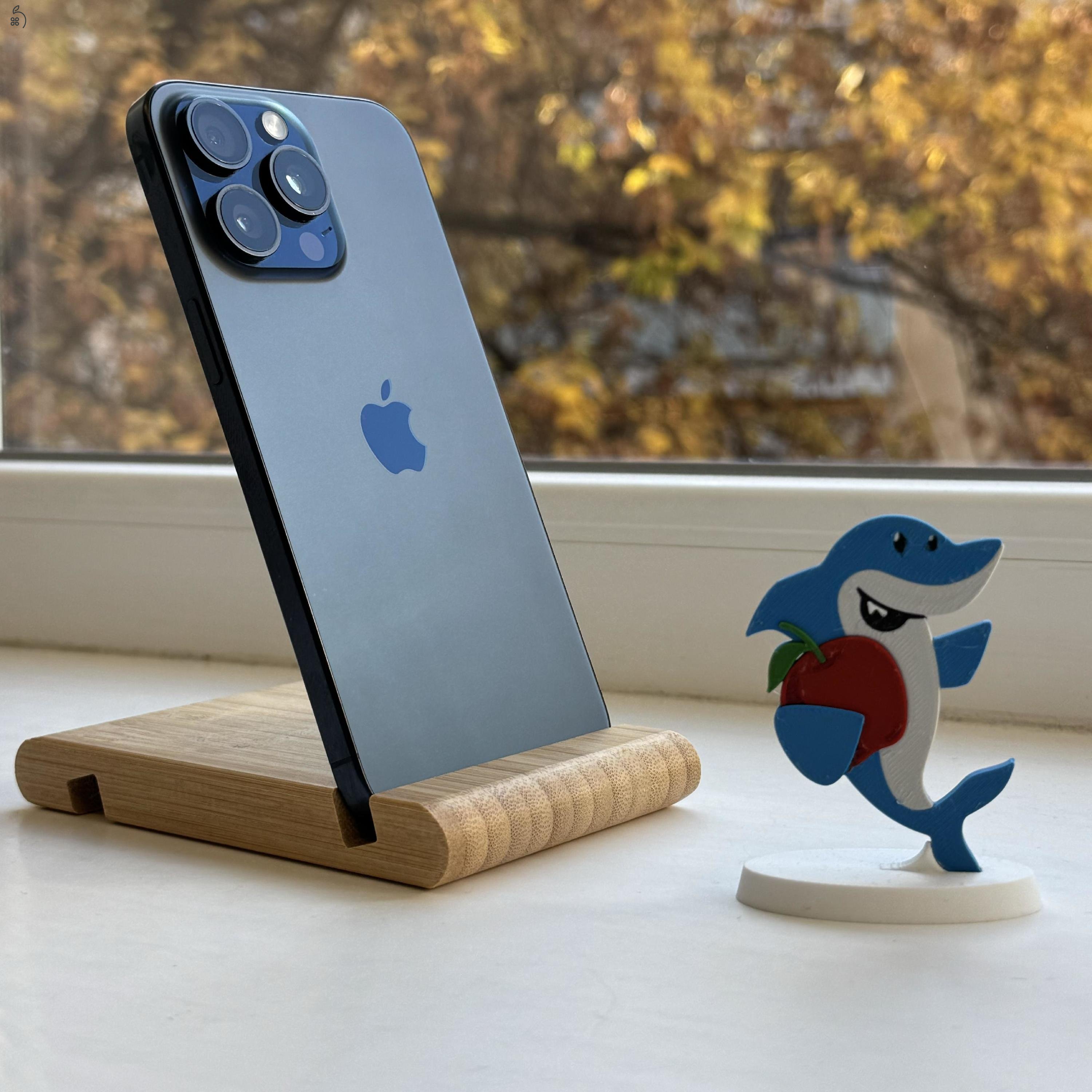 HIBÁTLAN iPhone 15 Pro Max 512GB E-SIM Blue Titanium-1 ÉV GARANCIA - Kártyafüggetlen, MS4262, 95% Akksi