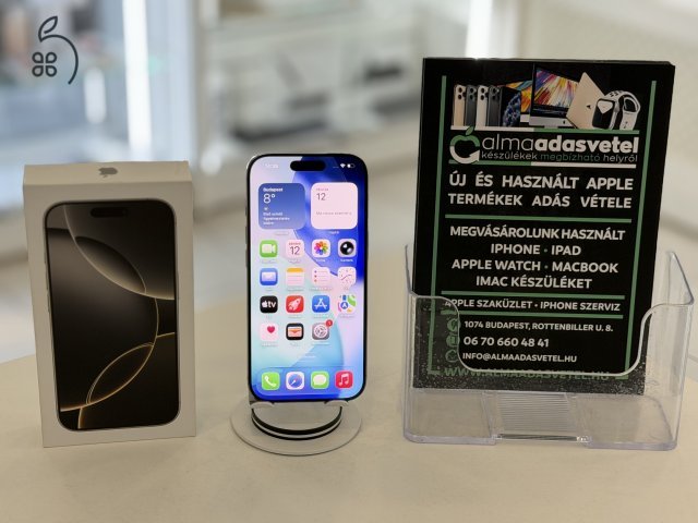 iPhone 16 Pro 128GB Hibátlan/2026.05.29.Apple Gar.Akku 100%/p4631