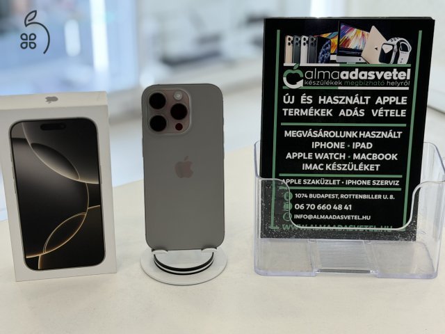 iPhone 16 Pro 128GB Hibátlan/2026.05.29.Apple Gar.Akku 100%/p4631