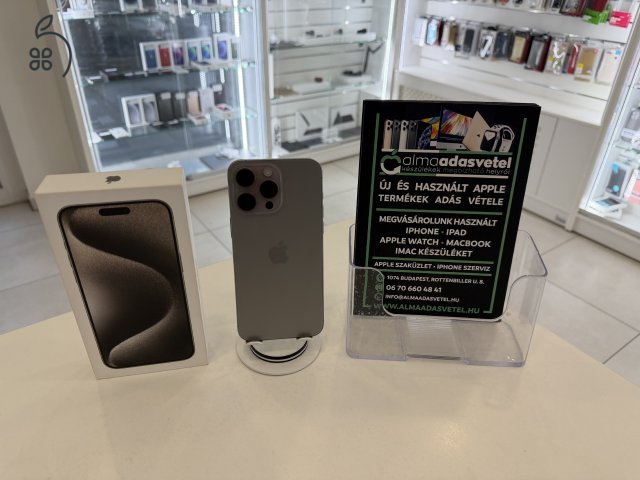 iPhone 15 Pro Max 512GB Független Karcmentes/2028.03.04.Gar./Akku 100%/p4634