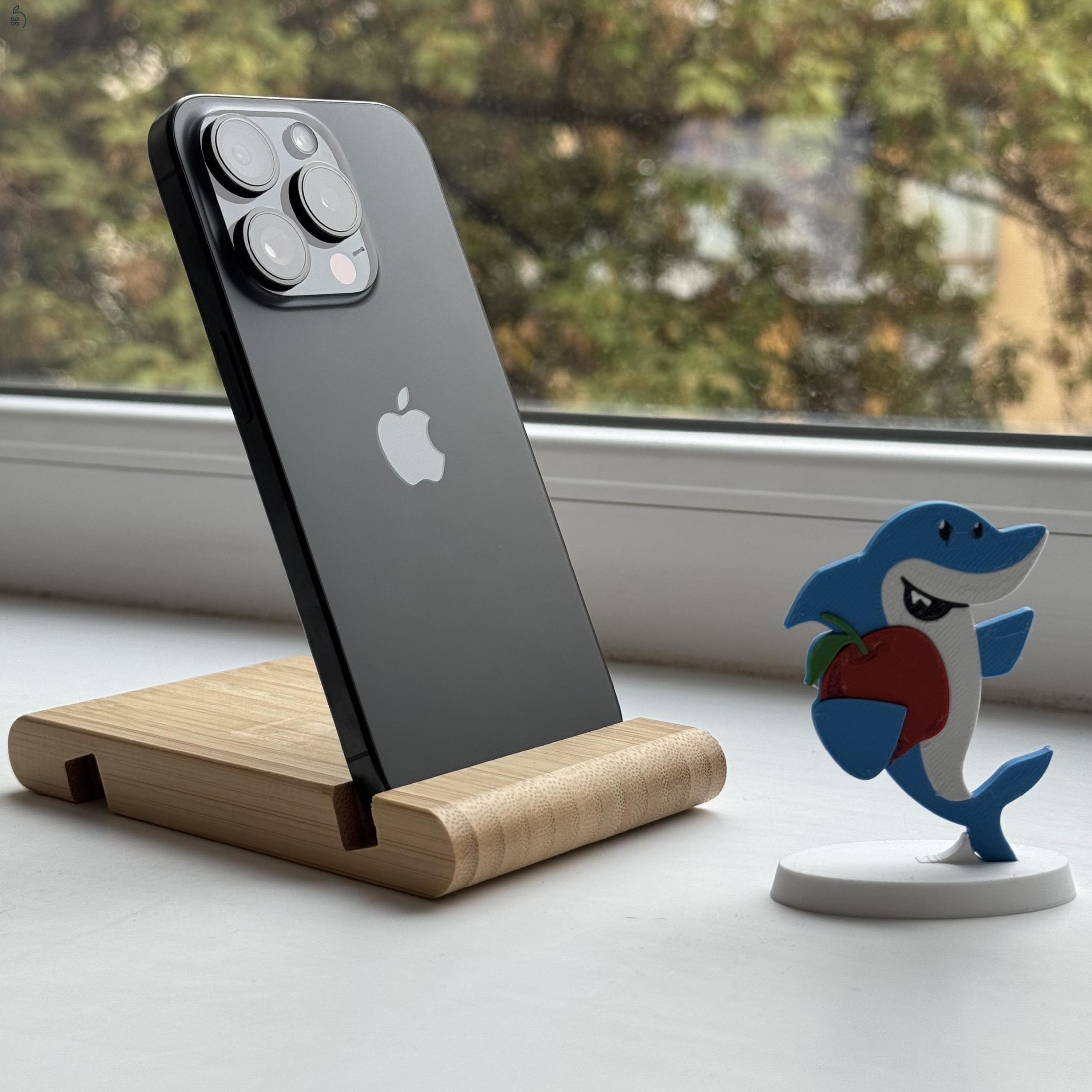 HIBÁTLAN iPhone 15 Pro 128GB Black Titanium-1 ÉV GARANCIA - Kártyafüggetlen, MS4157