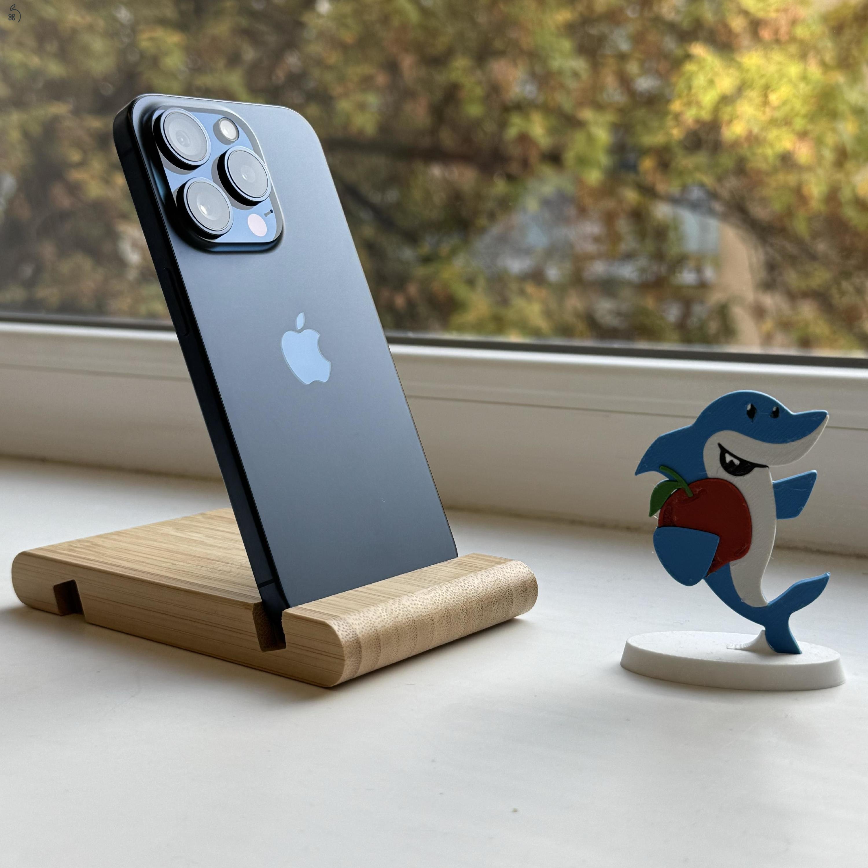 GYÖNYÖRŰ iPhone 15 Pro 256GB Blue Titanium-1 ÉV GARANCIA - Kártyafüggetlen, MS4238